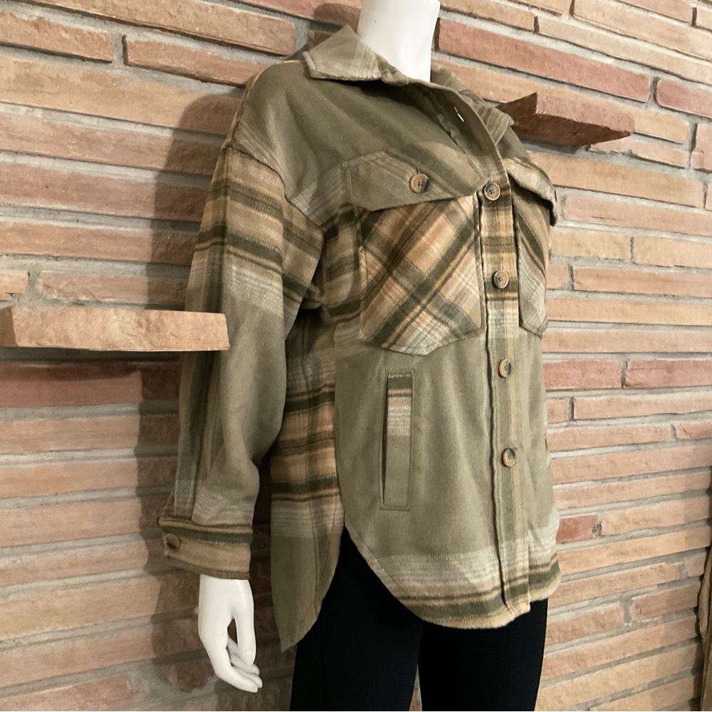 Arizona Jean Co Peachskin Flannel Plaid Shirt Jacket XS